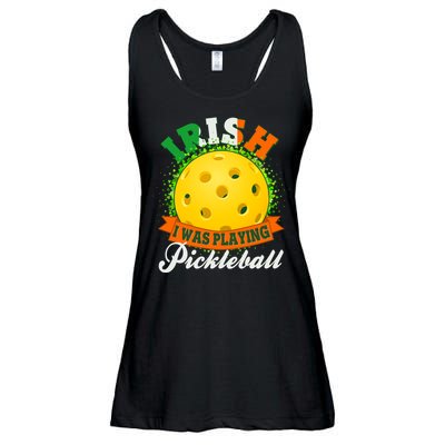 St Patricks Day Irish I Was Playing Pickleball Ladies Essential Flowy Tank