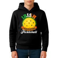St Patricks Day Irish I Was Playing Pickleball Kids Hoodie