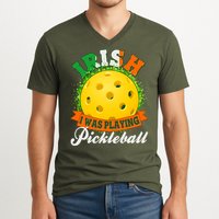 St Patricks Day Irish I Was Playing Pickleball V-Neck T-Shirt