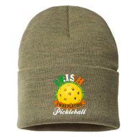 St Patricks Day Irish I Was Playing Pickleball Sustainable Knit Beanie