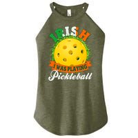 St Patricks Day Irish I Was Playing Pickleball Women's Perfect Tri Rocker Tank