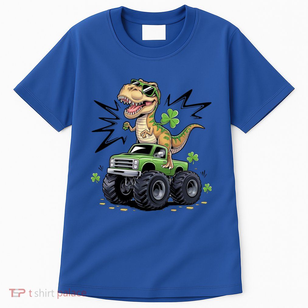 St Patricks Day Dinosaur Monster Truck Shamrock Funny Gift Tall T-Shirt