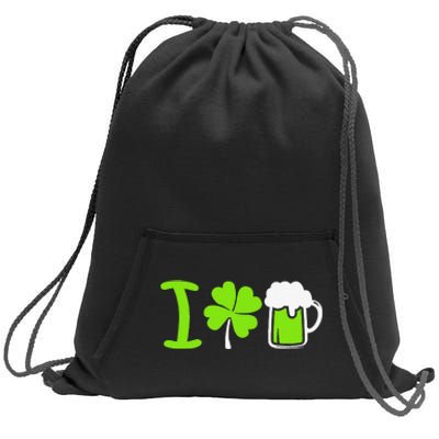 Saint Patrick's Day I Love Beer Sweatshirt Cinch Pack Bag