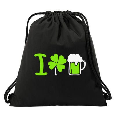 Saint Patrick's Day I Love Beer Drawstring Bag