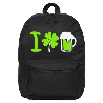 Saint Patrick's Day I Love Beer 16 in Basic Backpack