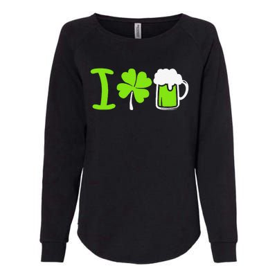 Saint Patrick's Day I Love Beer Womens California Wash Sweatshirt