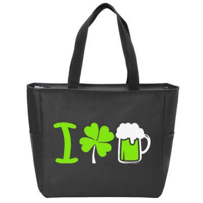 Saint Patrick's Day I Love Beer Zip Tote Bag