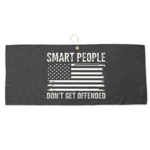 Smart People DonT Get Offended Sarcastic Saying Large Microfiber Waffle Golf Towel