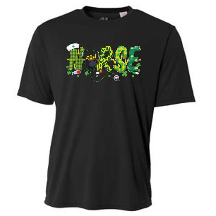 St Patricks Day Nurse Shamrock Medical Nursing Lucky RN Cooling Performance Crew T-Shirt