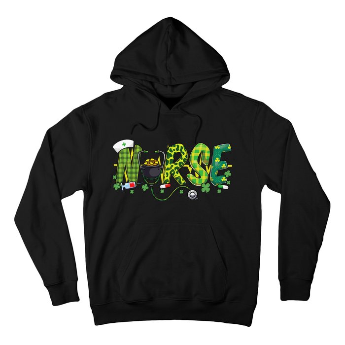 St Patricks Day Nurse Shamrock Medical Nursing Lucky RN Hoodie