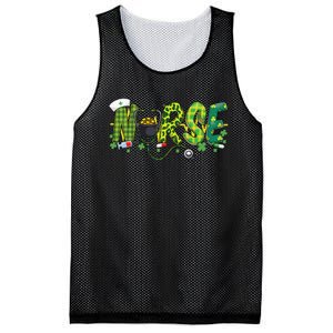 St Patricks Day Nurse Shamrock Medical Nursing Lucky RN Mesh Reversible Basketball Jersey Tank