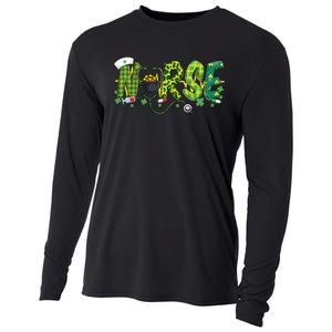 St Patricks Day Nurse Shamrock Medical Nursing Lucky RN Cooling Performance Long Sleeve Crew