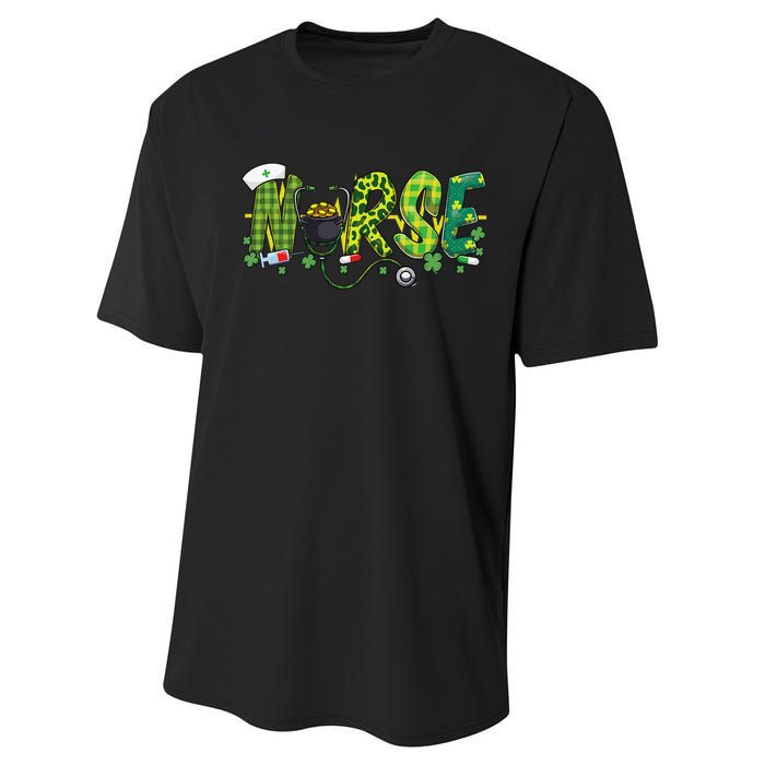 St Patricks Day Nurse Shamrock Medical Nursing Lucky RN Performance Sprint T-Shirt