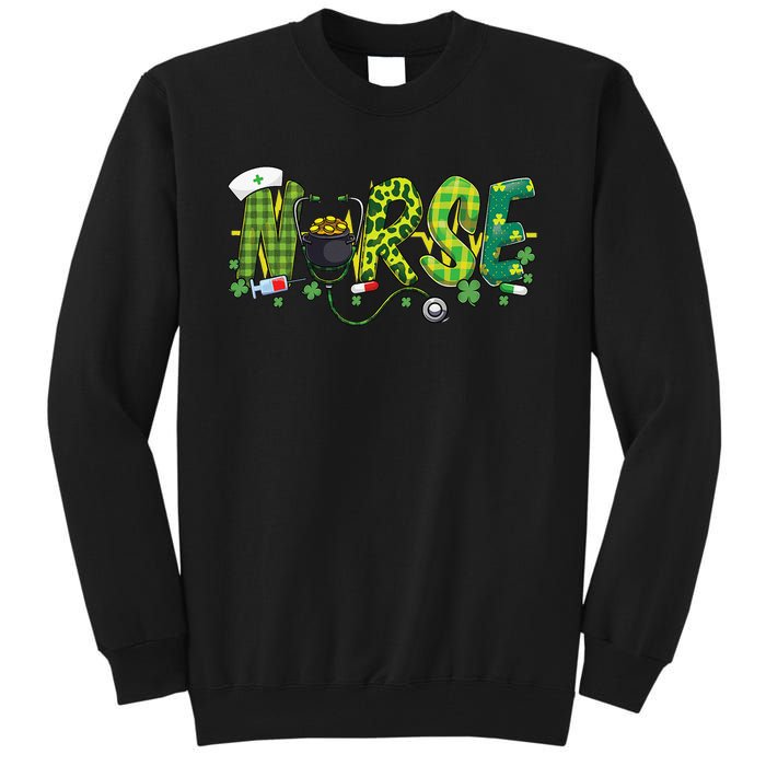 St Patricks Day Nurse Shamrock Medical Nursing Lucky RN Tall Sweatshirt