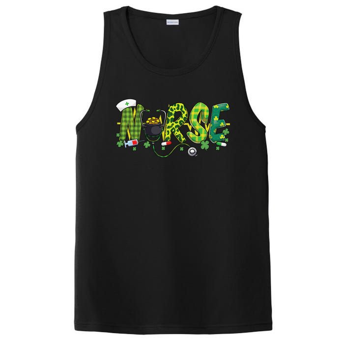 St Patricks Day Nurse Shamrock Medical Nursing Lucky RN PosiCharge Competitor Tank