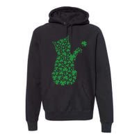 Saint Patrick's Day Cat Shamrock Kitten Lover Premium Hoodie