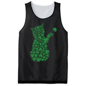 Saint Patrick's Day Cat Shamrock Kitten Lover Mesh Reversible Basketball Jersey Tank