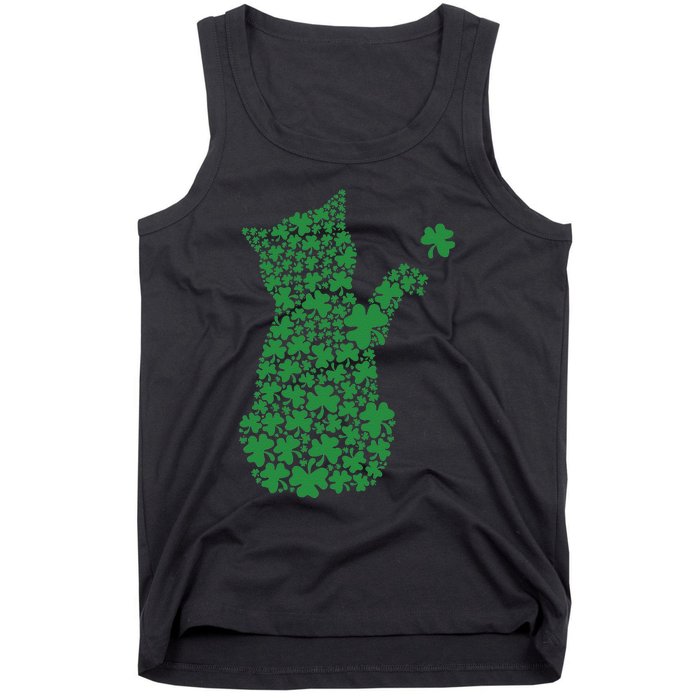 Saint Patrick's Day Cat Shamrock Kitten Lover Tank Top