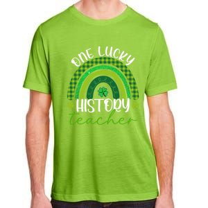 Saint Patricks Day Teacher One Lucky History Teacher Rainbow Gift Adult ChromaSoft Performance T-Shirt