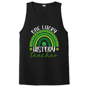 Saint Patricks Day Teacher One Lucky History Teacher Rainbow Gift PosiCharge Competitor Tank