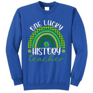 Saint Patricks Day Teacher One Lucky History Teacher Rainbow Gift Sweatshirt