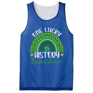 Saint Patricks Day Teacher One Lucky History Teacher Rainbow Gift Mesh Reversible Basketball Jersey Tank