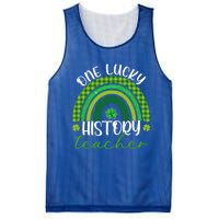 Saint Patricks Day Teacher One Lucky History Teacher Rainbow Gift Mesh Reversible Basketball Jersey Tank