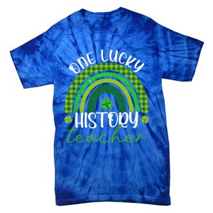 Saint Patricks Day Teacher One Lucky History Teacher Rainbow Gift Tie-Dye T-Shirt