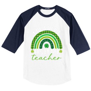 Saint Patricks Day Teacher One Lucky History Teacher Rainbow Gift Baseball Sleeve Shirt