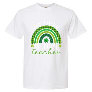 Saint Patricks Day Teacher One Lucky History Teacher Rainbow Gift Garment-Dyed Heavyweight T-Shirt