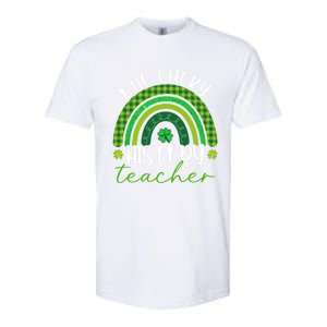 Saint Patricks Day Teacher One Lucky History Teacher Rainbow Gift Softstyle CVC T-Shirt