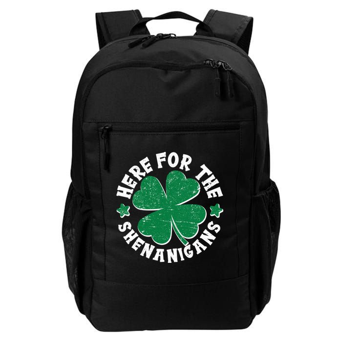 St Patricks Day Here For The Shenanigans Lucky Shamrock Clover Backpack