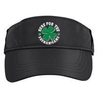 St Patricks Day Here For The Shenanigans Lucky Shamrock Clover Adult Drive Performance Visor