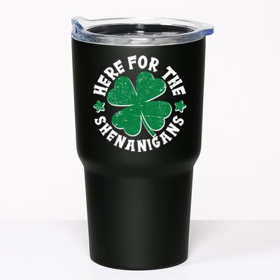 St Patricks Day Here For The Shenanigans Lucky Shamrock Clover Tumbler