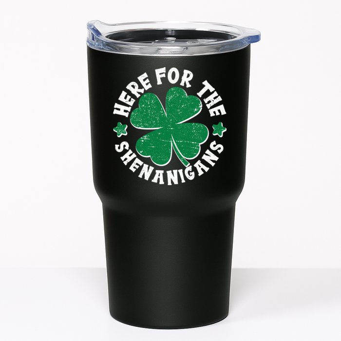 St Patricks Day Here For The Shenanigans Lucky Shamrock Clover Tumbler