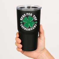 St Patricks Day Here For The Shenanigans Lucky Shamrock Clover Tumbler