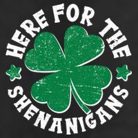 St Patricks Day Here For The Shenanigans Lucky Shamrock Clover 25L Jumbo Tote