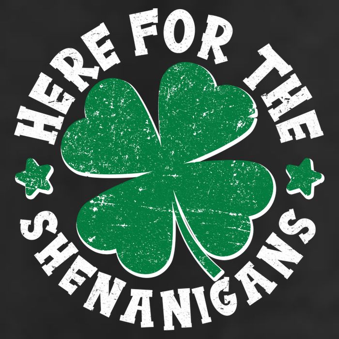 St Patricks Day Here For The Shenanigans Lucky Shamrock Clover 25L Jumbo Tote