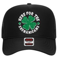 St Patricks Day Here For The Shenanigans Lucky Shamrock Clover Trucker Hat