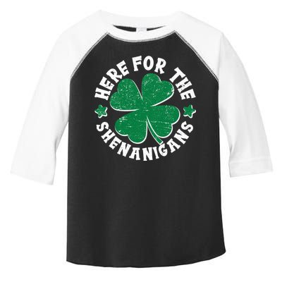 St Patricks Day Here For The Shenanigans Lucky Shamrock Clover Toddler Fine Jersey T-Shirt