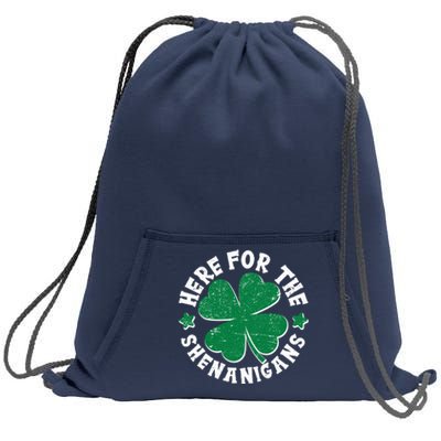 St Patricks Day Here For The Shenanigans Lucky Shamrock Clover Sweatshirt Cinch Pack Bag