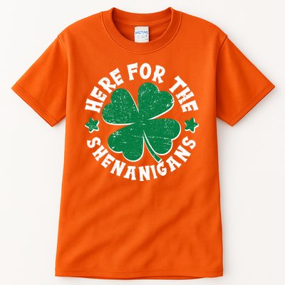 St Patricks Day Here For The Shenanigans Lucky Shamrock Clover Tall T-Shirt