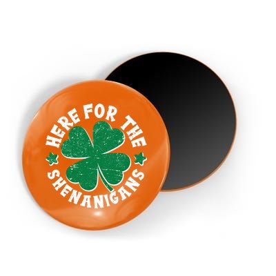 St Patricks Day Here For The Shenanigans Lucky Shamrock Clover Magnet