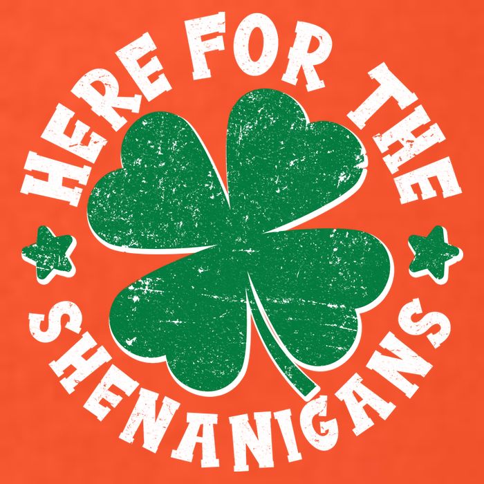 St Patricks Day Here For The Shenanigans Lucky Shamrock Clover Tie-Dye T-Shirt