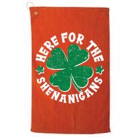 St Patricks Day Here For The Shenanigans Lucky Shamrock Clover Golf Towel