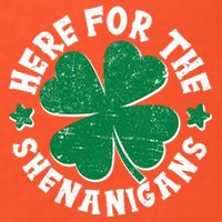 St Patricks Day Here For The Shenanigans Lucky Shamrock Clover Short Acrylic Beanie