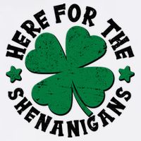 St Patricks Day Here For The Shenanigans Lucky Shamrock Clover Garment-Dyed Sweatshirt
