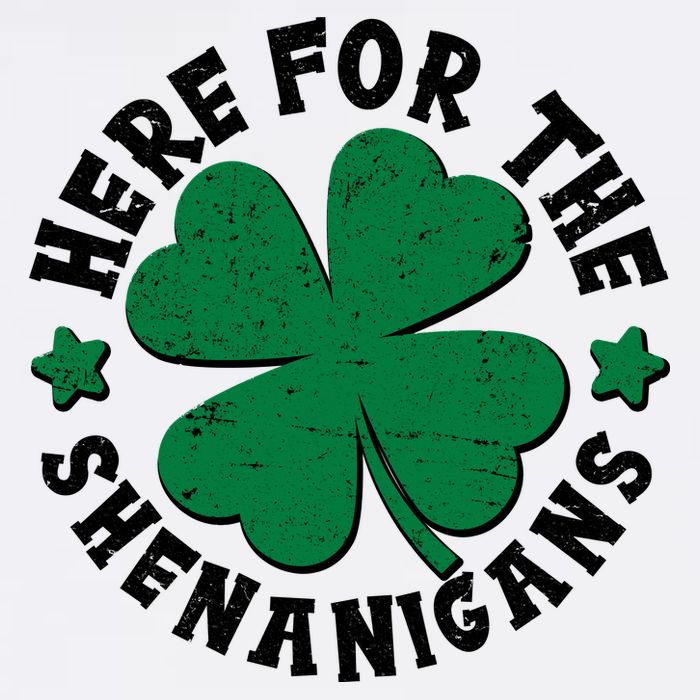 St Patricks Day Here For The Shenanigans Lucky Shamrock Clover Garment-Dyed Sweatshirt