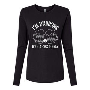 St Patricks Day Drinking My Carbs Today Keto Low Carb Beer Womens Cotton Relaxed Long Sleeve T-Shirt