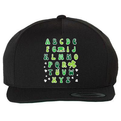 St Patricks Day ABC Alphabet Saint Pattys Paddys Teacher Wool Snapback Cap